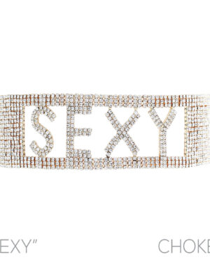 16888 - 18 row sexy words choker, 12.5+5"