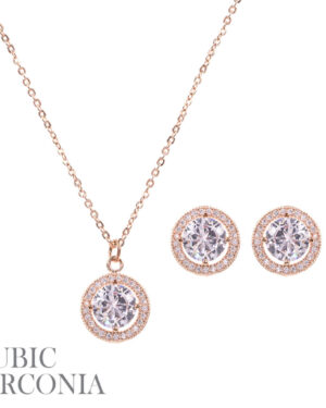 16928 - CZ 6.5mm round shape neck set, 16+3"