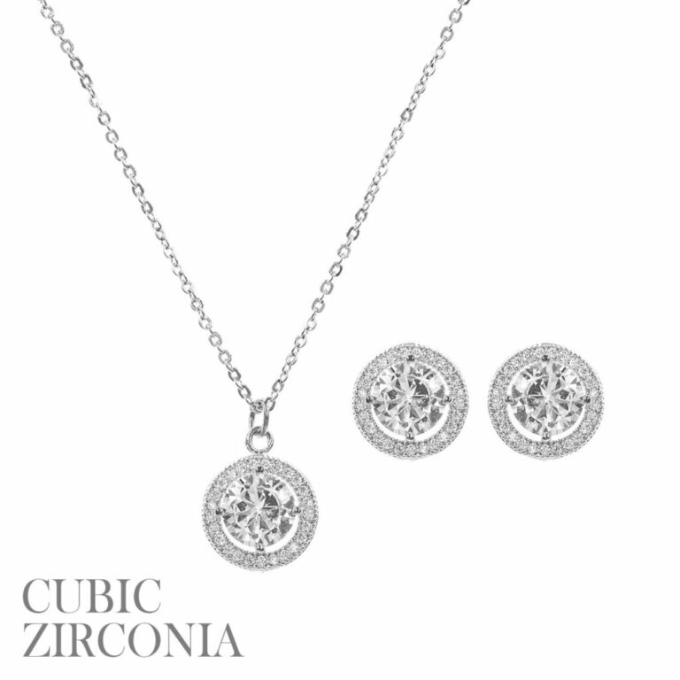 16928 - CZ 6.5mm round shape neck set, 16+3" - Image 2