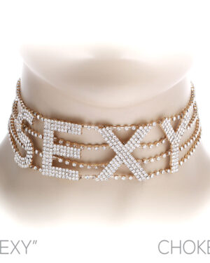 16948 - Rhinestone Sexy Statement Choker, 11.5x5"