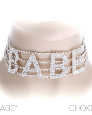 16950 - Rhinestone Babe Statement Choker, 11.5x5"