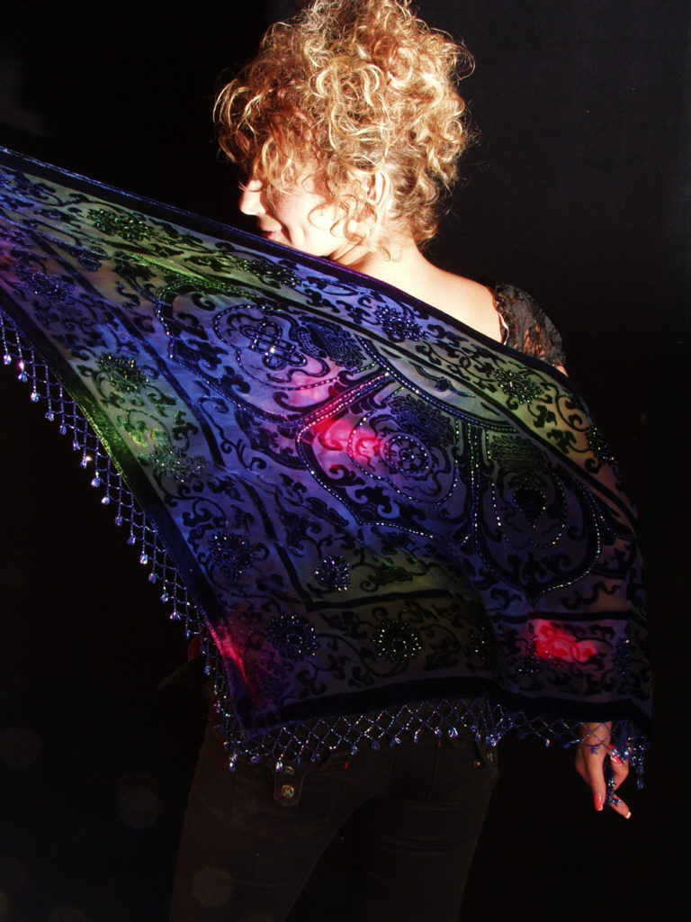 1714 - Triangle Scarf -  Medallion Design- Beaded - Image 2