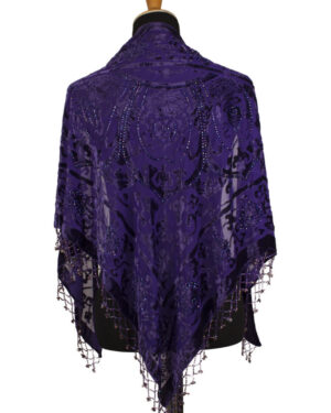 1714 - Triangle Scarf -  Medallion Design- Beaded