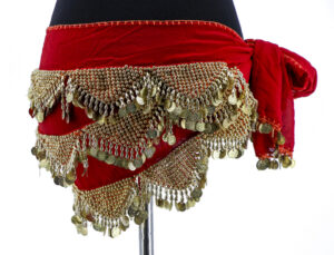 1734 - Hip Scarf, Red/Gold
