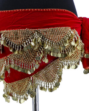 1734 - Hip Scarf, Red/Gold