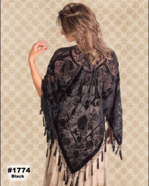 1774 - Open Poncho Beaded Medallion