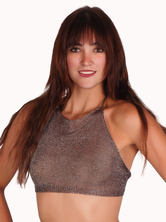 1789 - Crochet Halter Crop Top OS - Image 2
