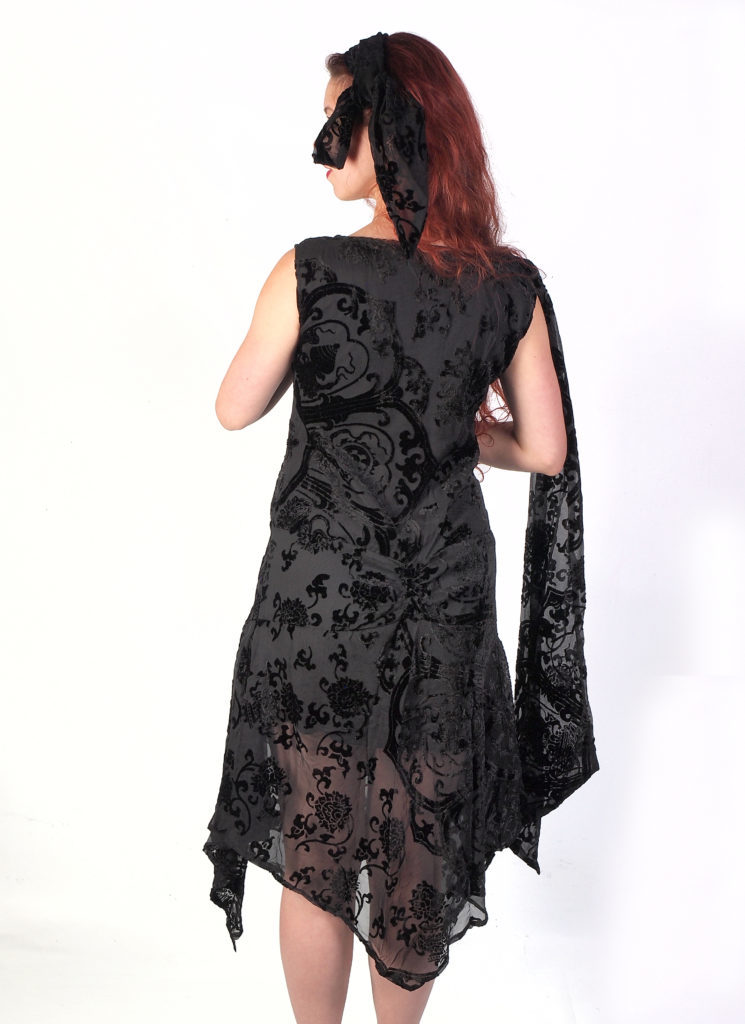 1833 - Burnout Velvet Medallion Design Dress - Image 3