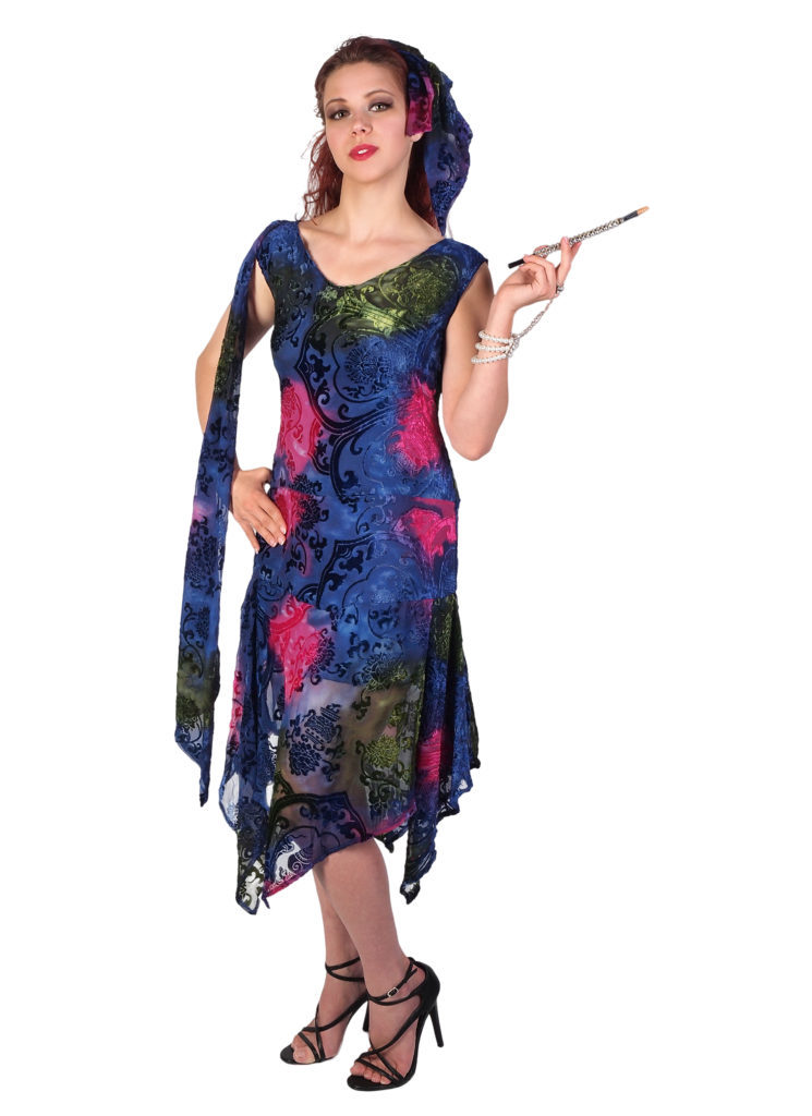1833 - Burnout Velvet Medallion Design Dress - Image 19