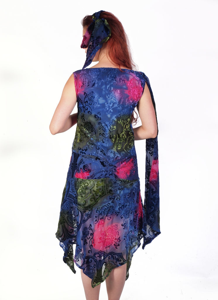 1833 - Burnout Velvet Medallion Design Dress - Image 11