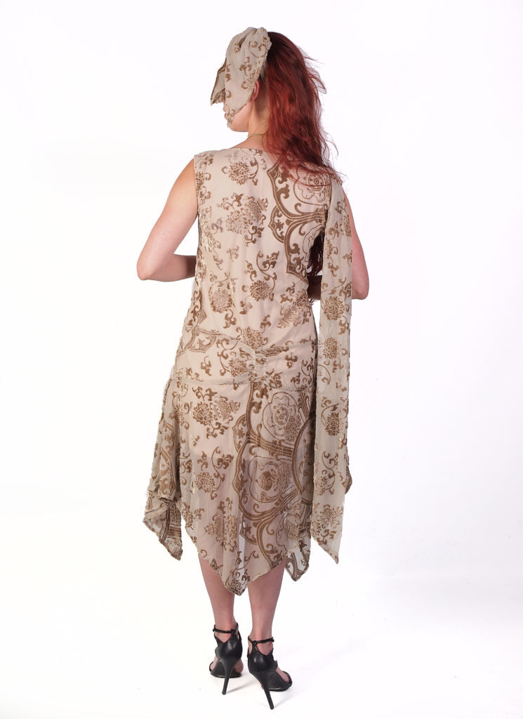 1833 - Burnout Velvet Medallion Design Dress - Image 7