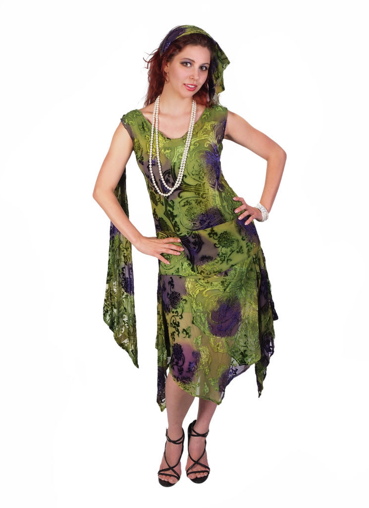1833 - Burnout Velvet Medallion Design Dress - Image 20