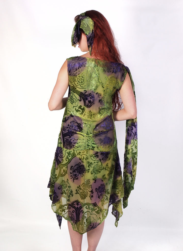 1833 - Burnout Velvet Medallion Design Dress - Image 9
