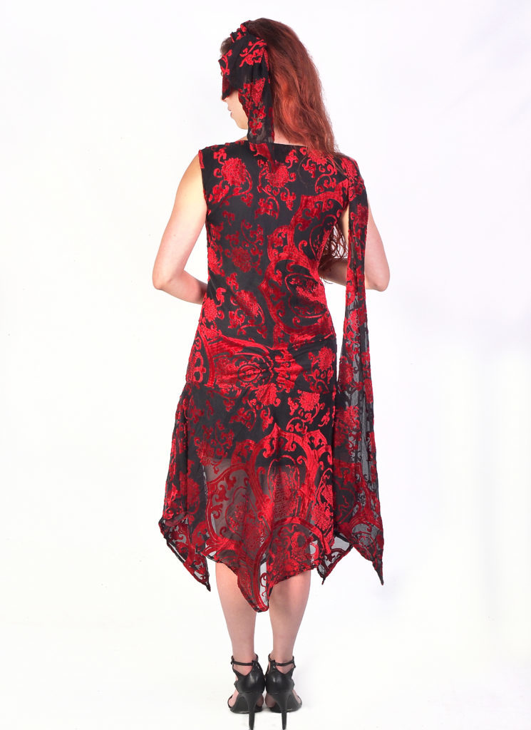 1833 - Burnout Velvet Medallion Design Dress - Image 5