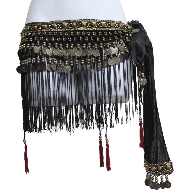 2090 - Velvet Scarf with Charms & Fringes - Image 3
