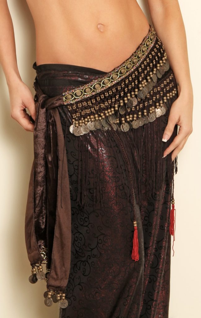 2090 - Velvet Scarf with Charms & Fringes - Image 5