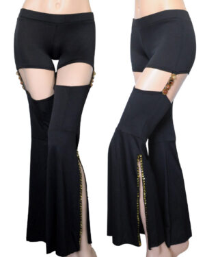 2117 - Rayon Pants with Side Slit and Sequins
