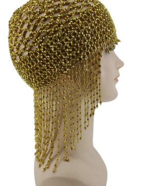 2161 - Meshed Beaded Cap - Stretchy