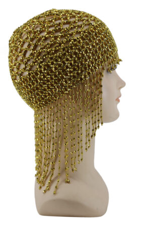 2161 - Meshed Beaded Cap - Stretchy