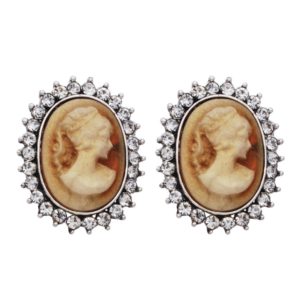 22304 - Burnished Pointy Oval Cameo Stud