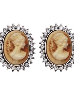 22304 - Burnished Pointy Oval Cameo Stud
