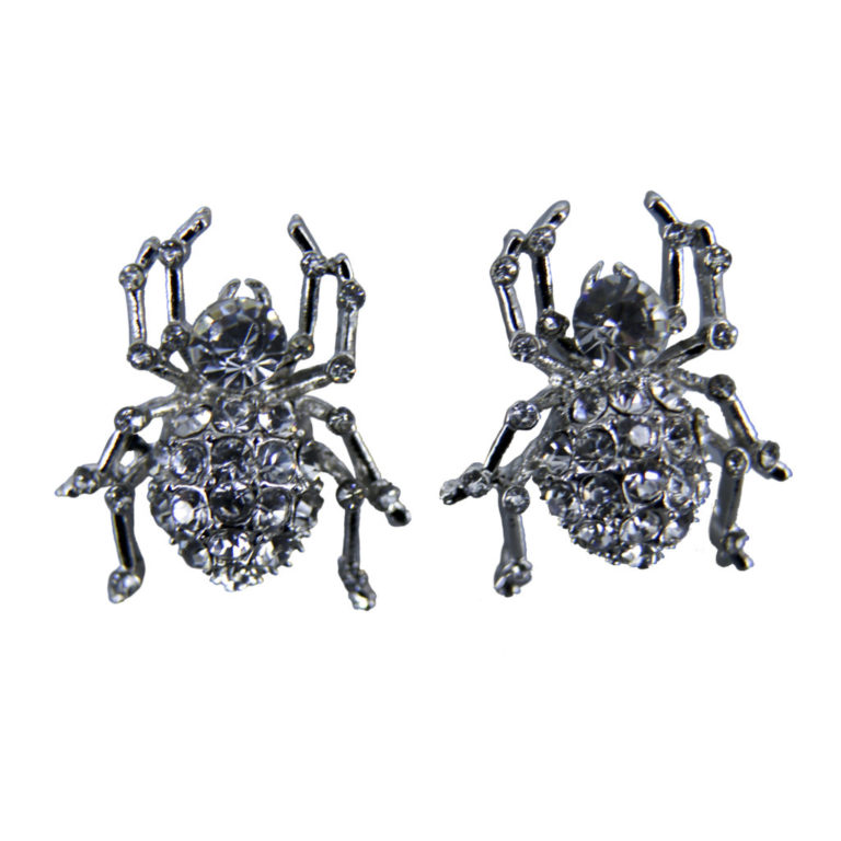 22349 - Rhinestone Spider Stud Earrings - Image 2