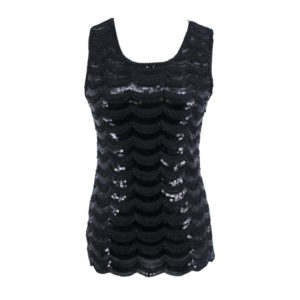 2378 - Sequin Top - Black/Silver