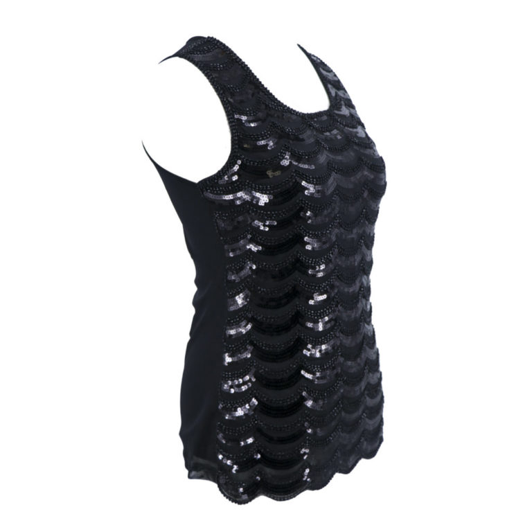 2378 - Sequin Top - Black/Silver - Image 2
