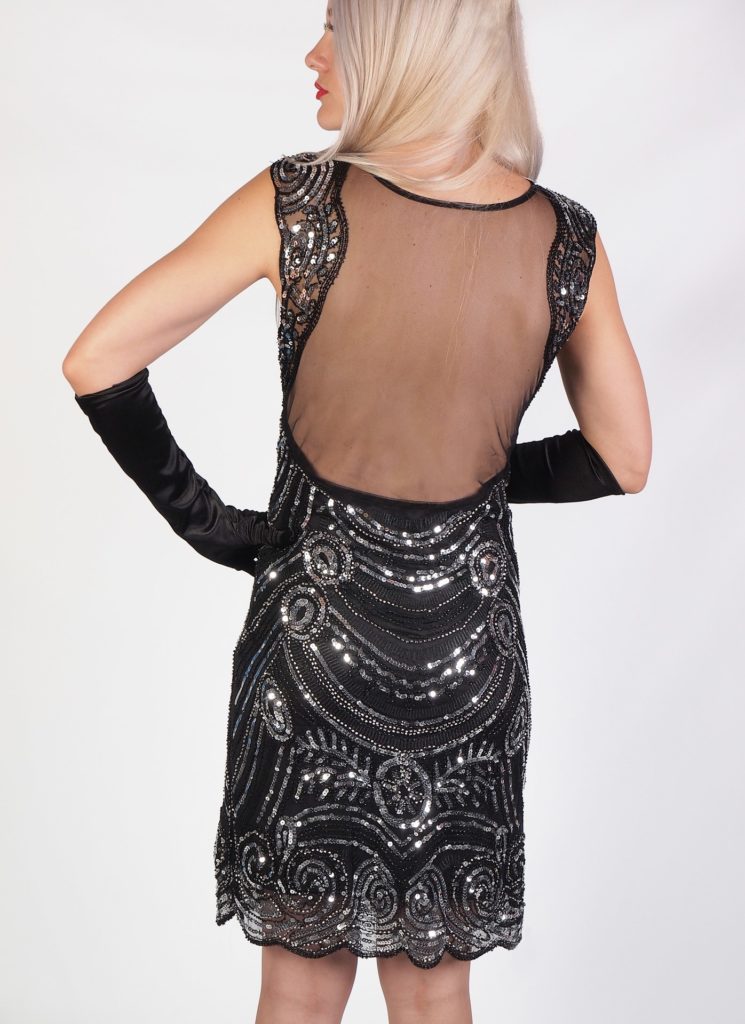 2424 - Sequin Beaded Dress - Black - Image 2