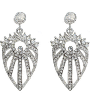 24352 - Pear Shape Rhinestone Earrings