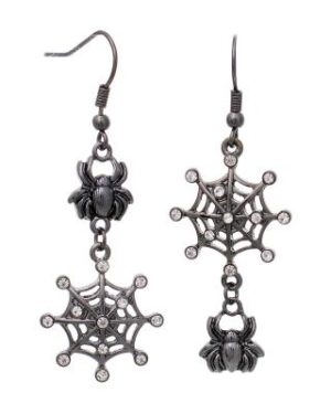 24663 - black Halloween spider web ear