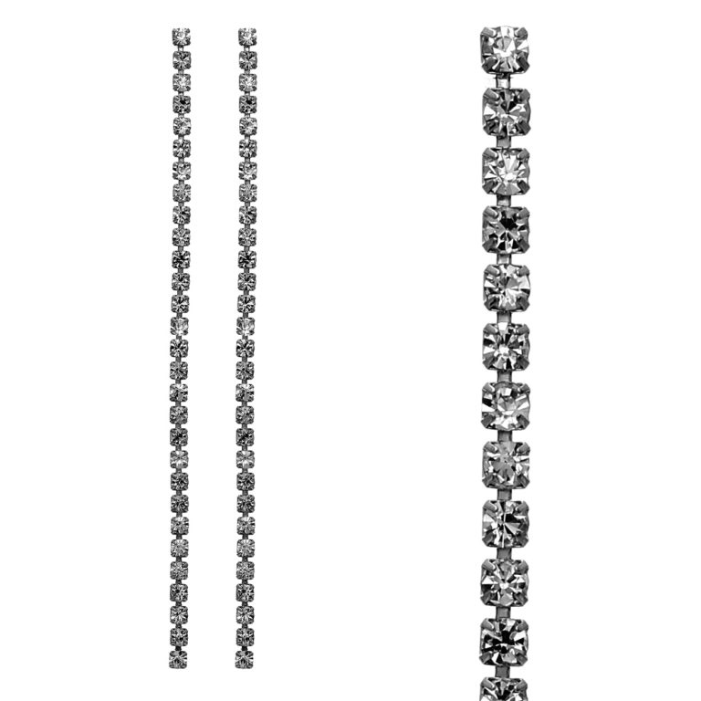 24818 - 1 Line 4 mm Rhinestone Earring, 5" - Image 2