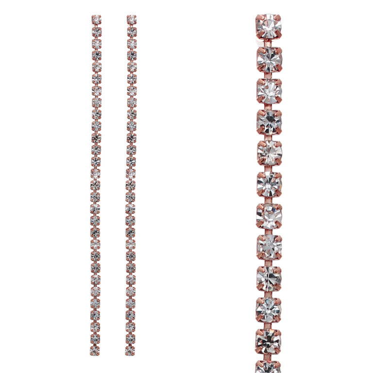 24818 - 1 Line 4 mm Rhinestone Earring, 5" - Image 3