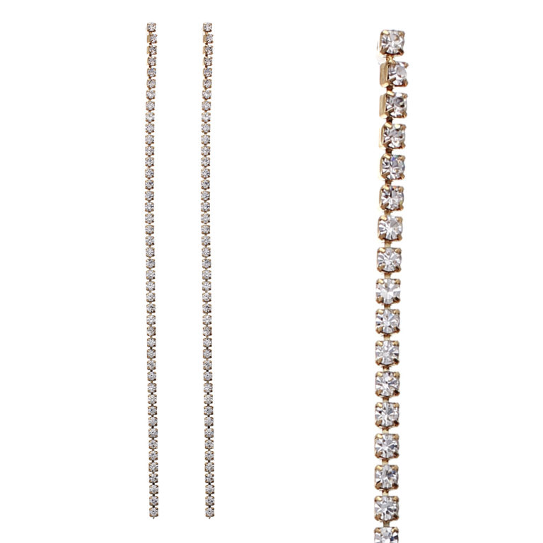 24821 - 1 Line 2.5 mm Rhinestone Earring, 5", - Image 2
