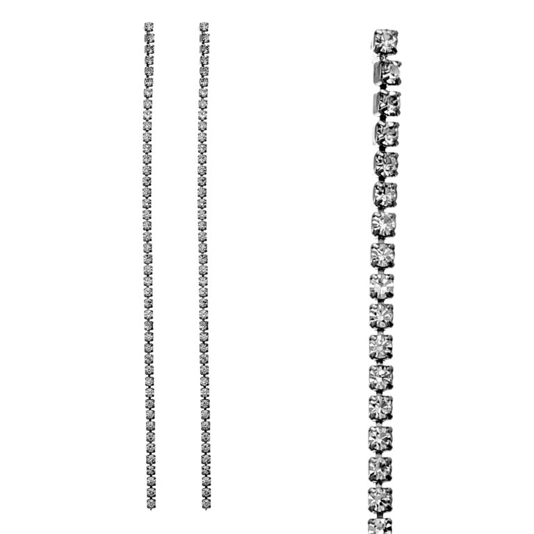 24821 - 1 Line 2.5 mm Rhinestone Earring, 5", - Image 3