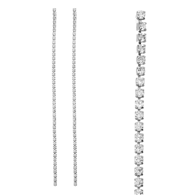 24821 - 1 Line 2.5 mm Rhinestone Earring, 5", - Image 4