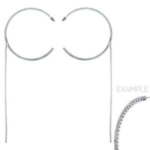 25099 - S Rhinestone 40mm 1 Line Fringe Hoops Size: 2.95x8.25 in