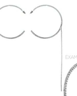 25099 - S Rhinestone 40mm 1 Line Fringe Hoops Size: 2.95x8.25 in