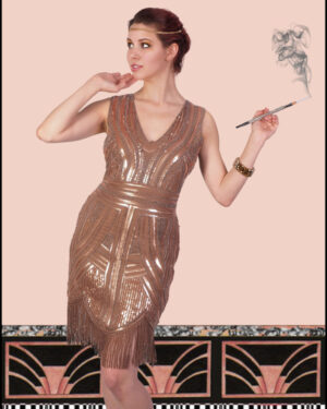 2510 - Flapper Dress - Camel