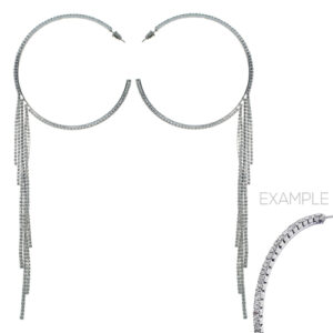 25101 - S Rhinestone 55mm 6 Line Fringe Hoops Size: 2.17x8 in