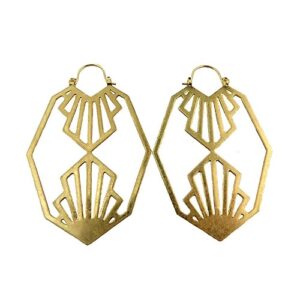 25254 - Geometric Art Deco Hoops