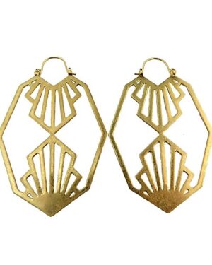 25254 - Geometric Art Deco Hoops