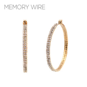 25399 - 50mm 2 line Memory Wire Earrings
