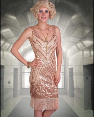 2540 - Art Deco open back beaded dress