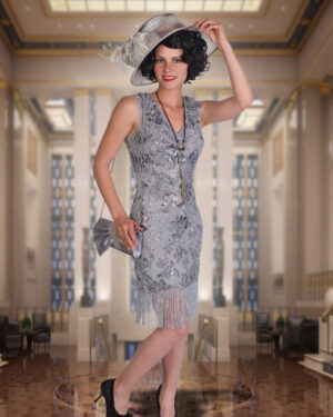2543 - Vintage flapper dress grey
