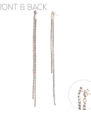 25807 - Rhinestone Line Earrings with Backing - Rose Gold