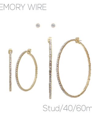 25889 - stud, 40/60 mm hoops earrings, 3 pairs, 1.6/2.35in