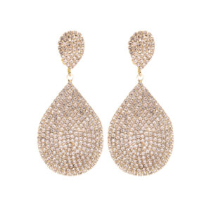 25913 - Rhinestone Pear Shape Earring, 1.27x2.77"