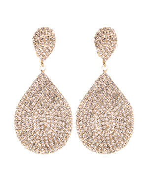 25913 - Rhinestone Pear Shape Earring, 1.27x2.77"