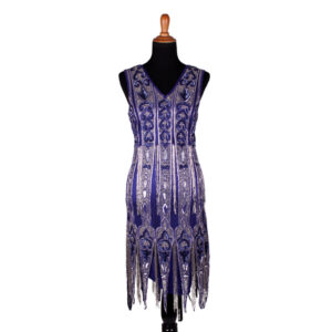 2704 - Beaded Flapper Dress - Royal